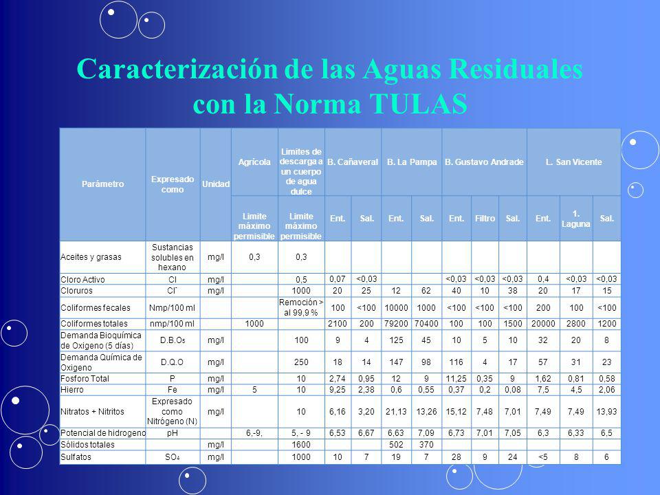 Caracterización de las Aguas Residuales con la Norma TULAS
