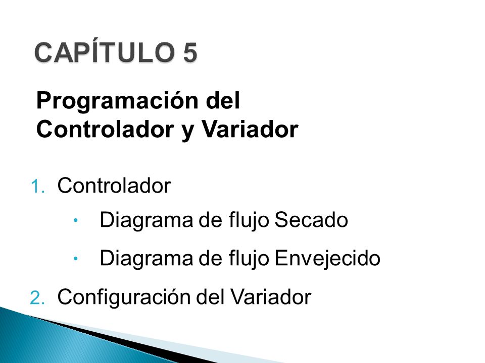 CAPÍTULO 5 Programación del Controlador y Variador Controlador