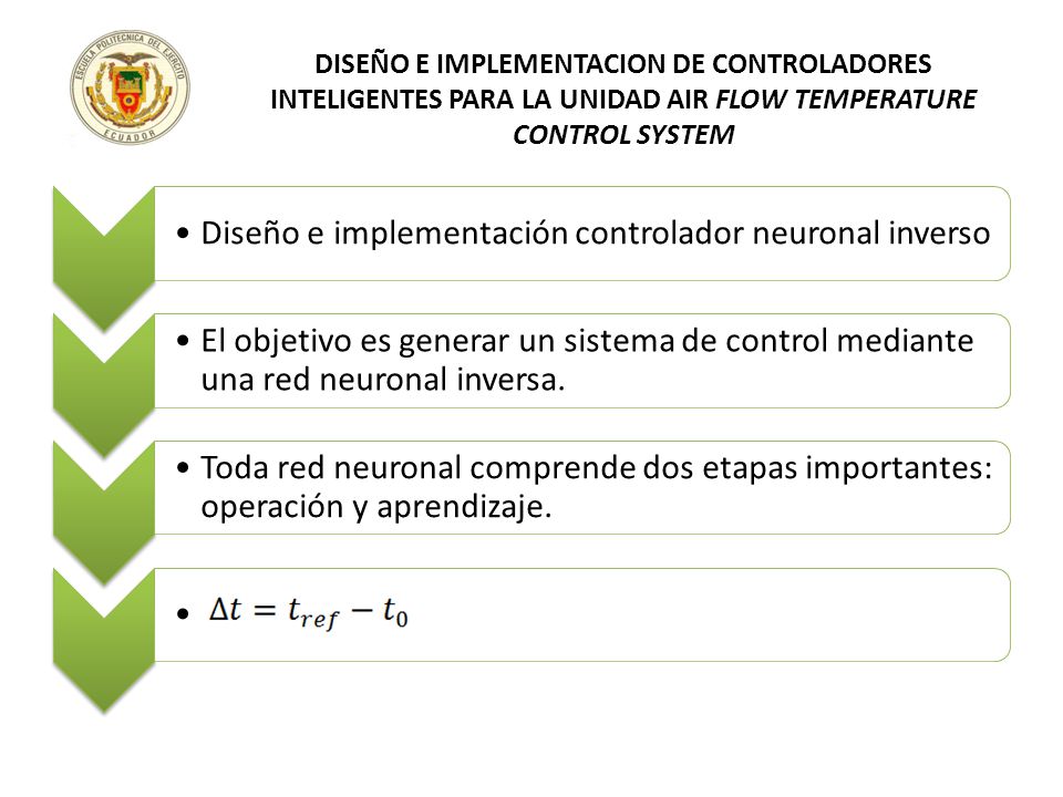 DISEÑO E IMPLEMENTACION DE CONTROLADORES INTELIGENTES PARA LA UNIDAD AIR FLOW TEMPERATURE CONTROL SYSTEM