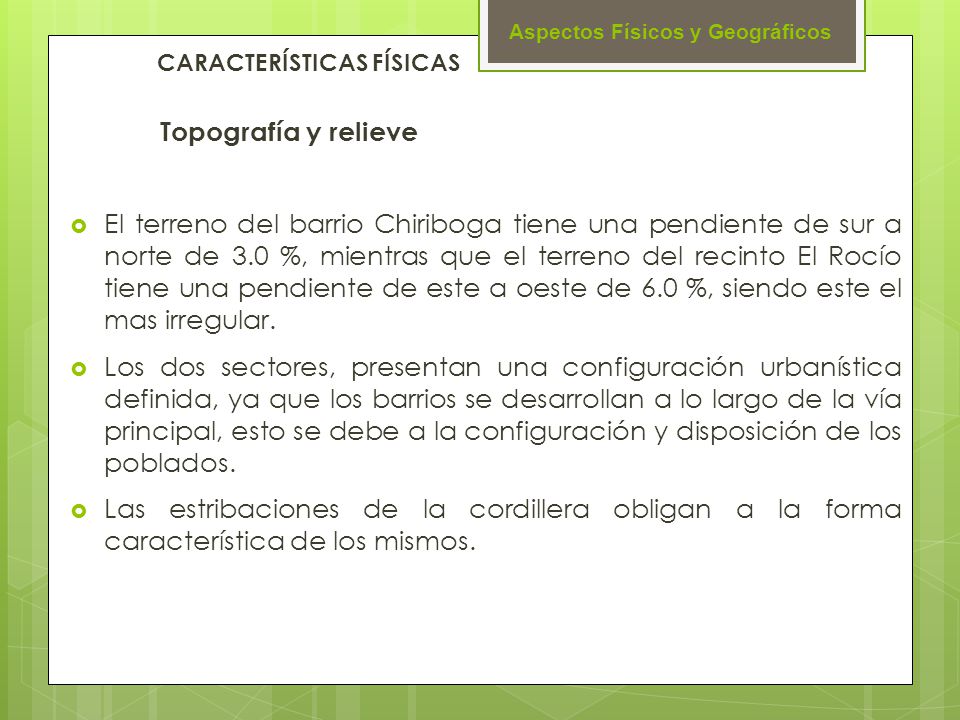 Aspectos Físicos y Geográficos