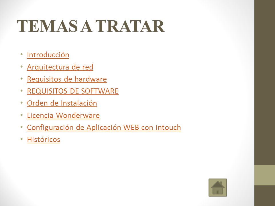 TEMAS A TRATAR Introducción Arquitectura de red Requisitos de hardware