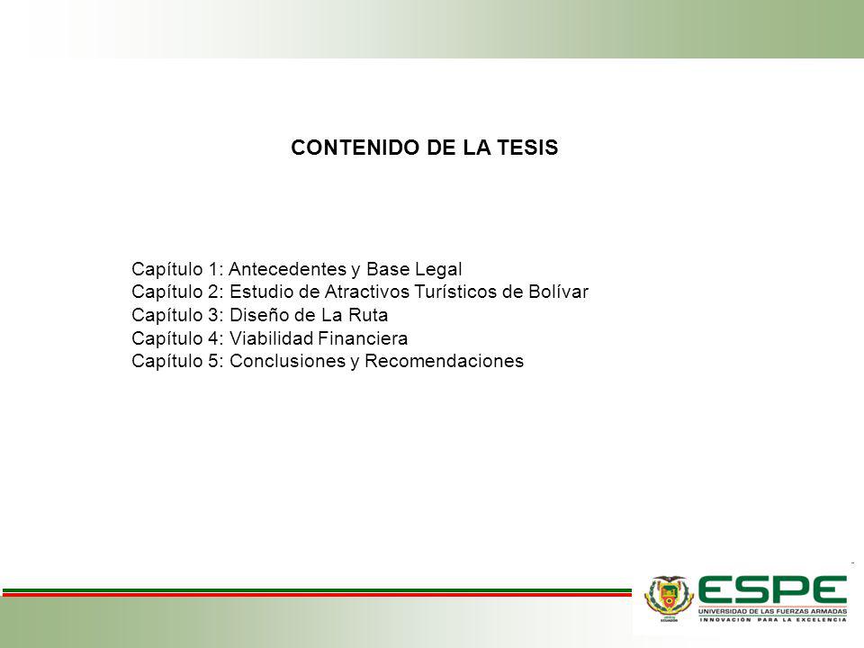 CONTENIDO DE LA TESIS Capítulo 1: Antecedentes y Base Legal