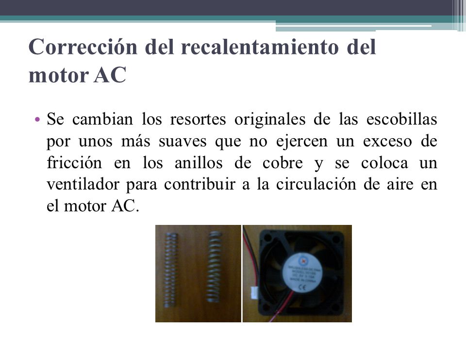 Corrección del recalentamiento del motor AC