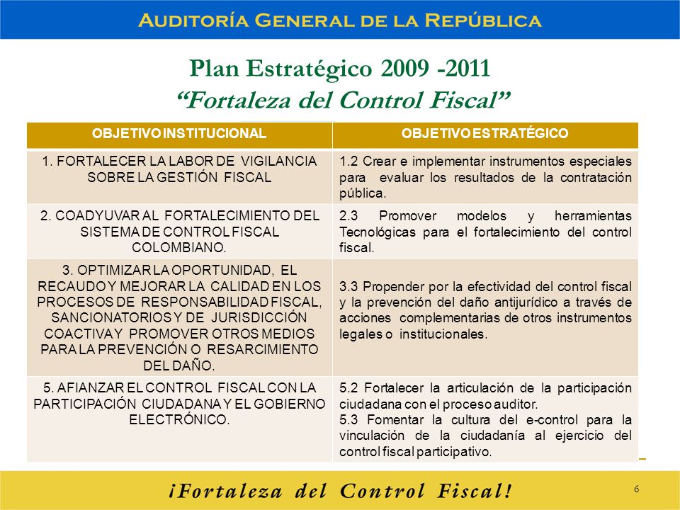 Plan Estratégico Fortaleza del Control Fiscal