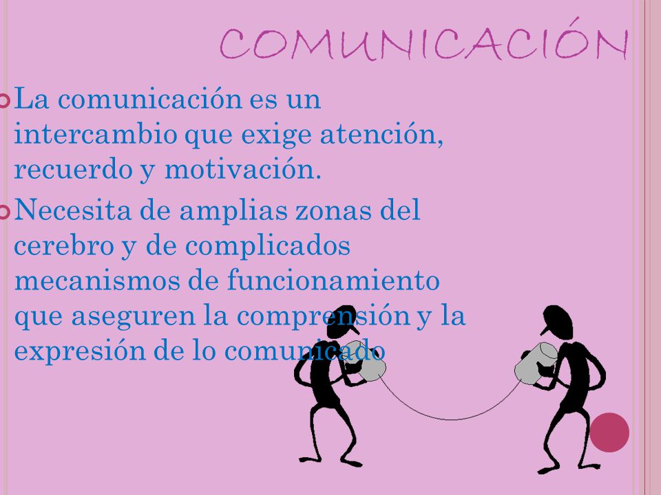 COMUNICACIÓN La comunicación es un intercambio que exige atención, recuerdo y motivación.