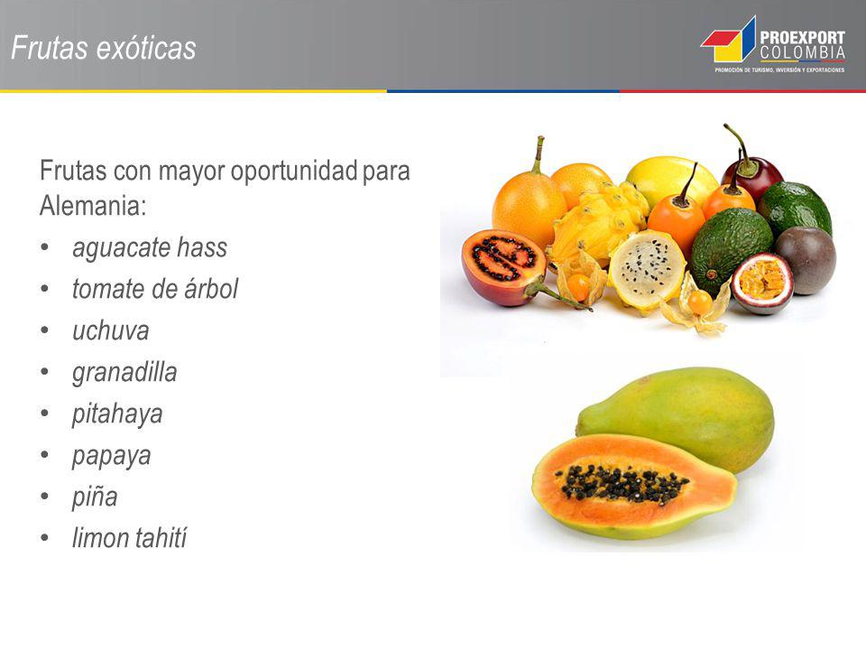 Frutas exóticas Frutas con mayor oportunidad para Alemania:
