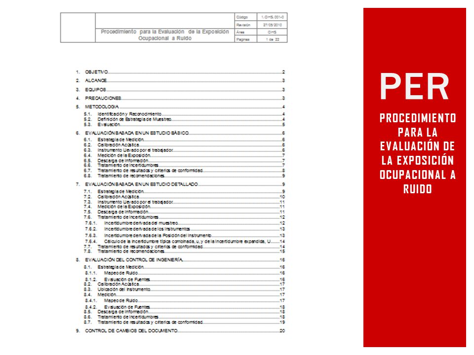 PROCEDIMIENTO PARA LA EVALUACIÓN DE LA EXPOSICIÓN OCUPACIONAL A RUIDO