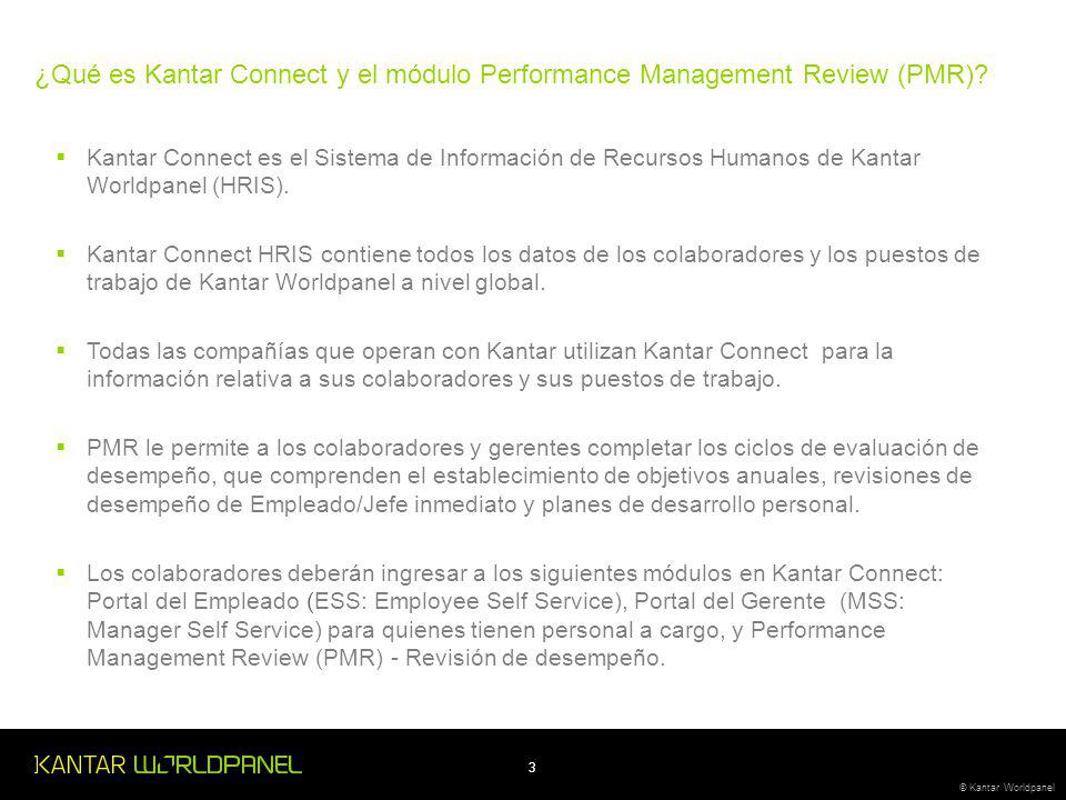¿Qué es Kantar Connect y el módulo Performance Management Review (PMR)