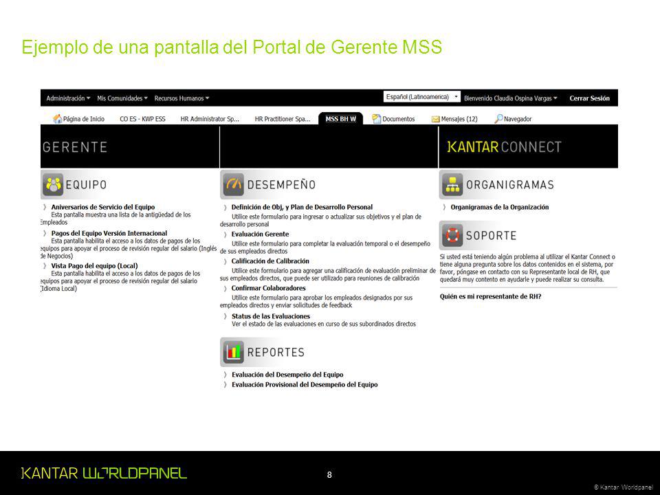 Ejemplo de una pantalla del Portal de Gerente MSS
