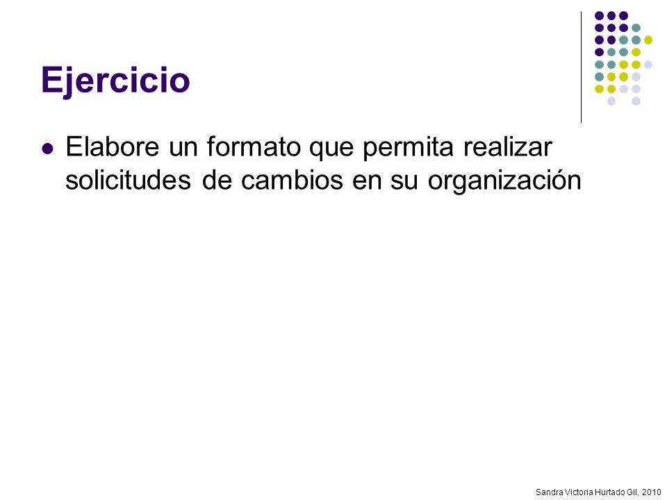 Ejercicio Elabore un formato que permita realizar solicitudes de cambios en su organización