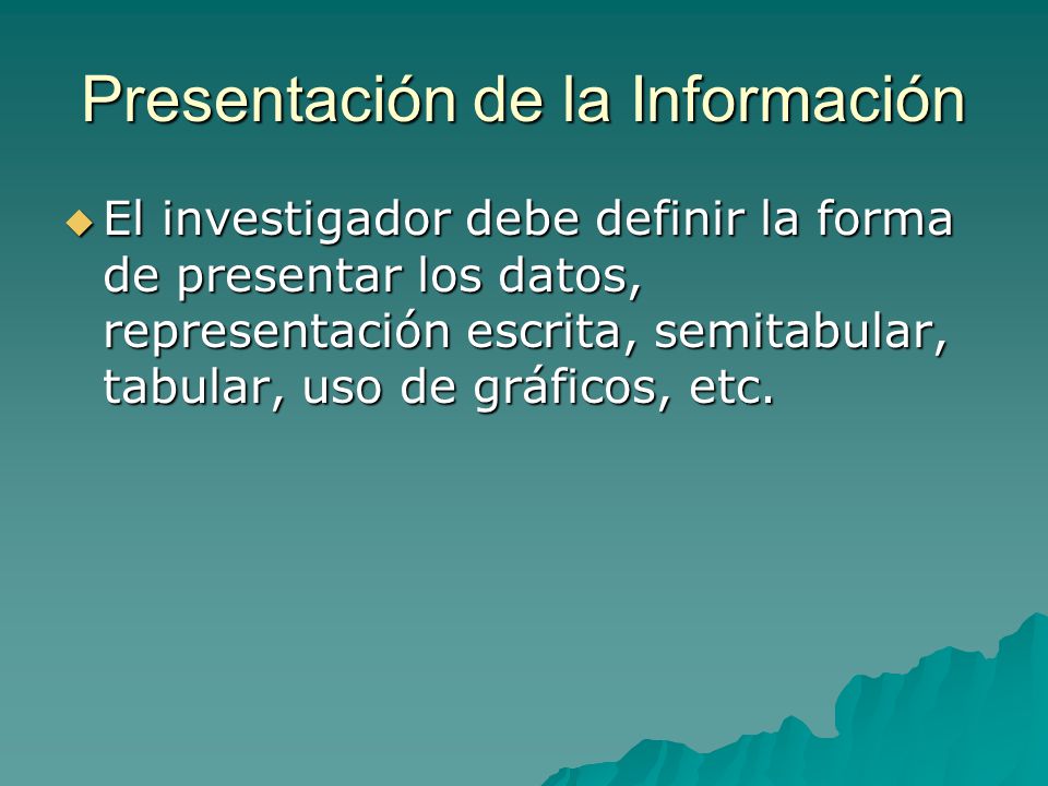 Presentación de la Información