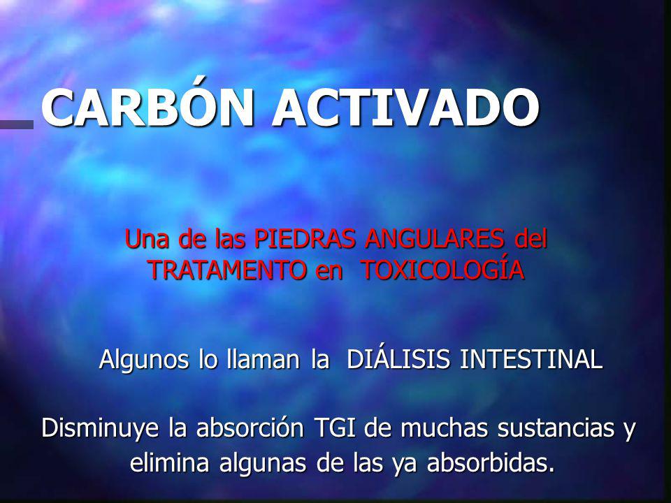CARBÓN ACTIVADO Una de las PIEDRAS ANGULARES del TRATAMENTO en TOXICOLOGÍA. Algunos lo llaman la DIÁLISIS INTESTINAL.