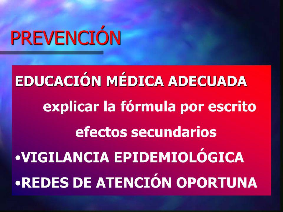 PREVENCIÓN EDUCACIÓN MÉDICA ADECUADA explicar la fórmula por escrito