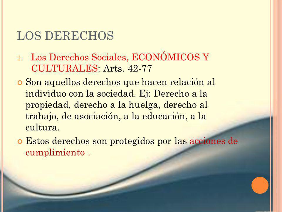 LOS DERECHOS Los Derechos Sociales, ECONÓMICOS Y CULTURALES: Arts