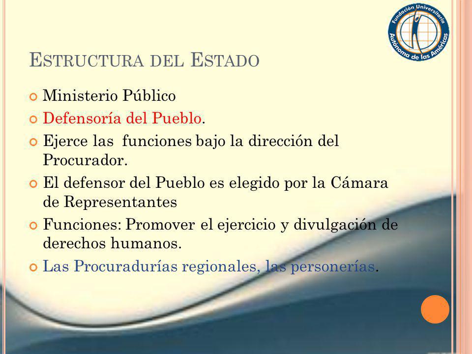 Estructura del Estado Ministerio Público Defensoría del Pueblo.