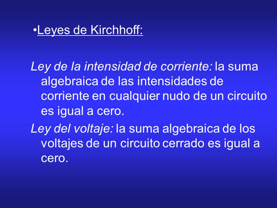 Leyes de Kirchhoff: