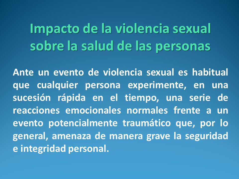 Impacto de la violencia sexual sobre la salud de las personas