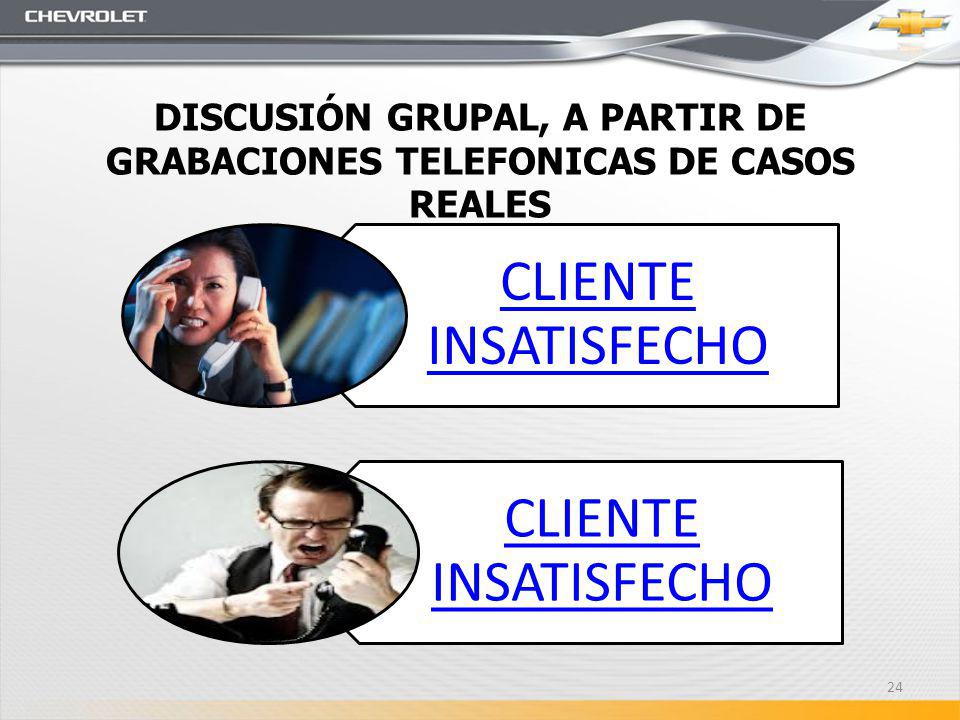 DISCUSIÓN GRUPAL, A PARTIR DE GRABACIONES TELEFONICAS DE CASOS REALES