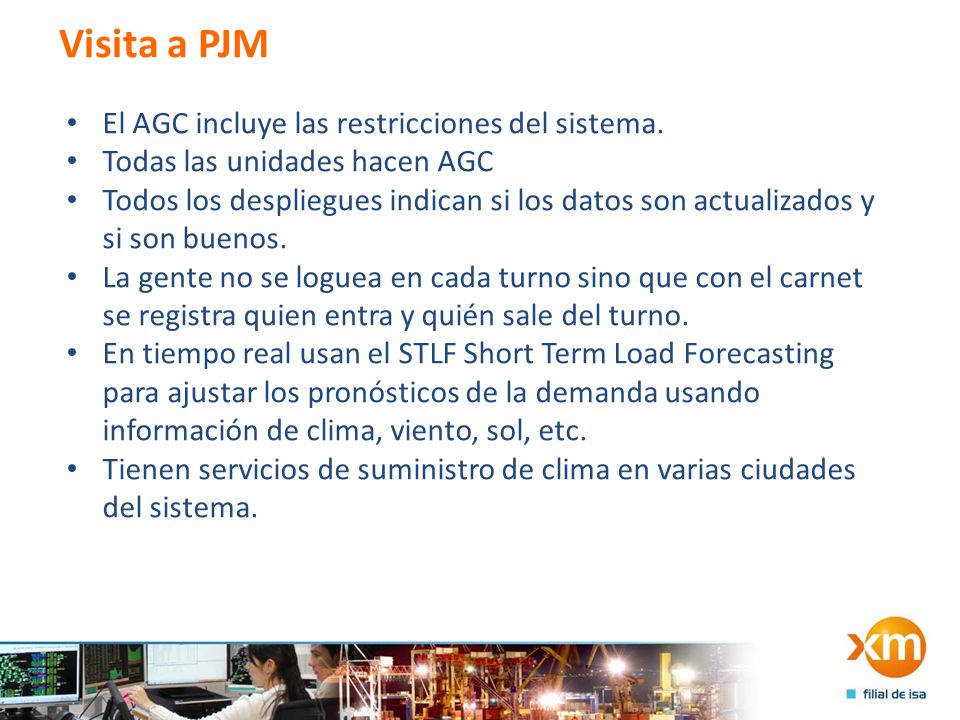 Visita a PJM El AGC incluye las restricciones del sistema.