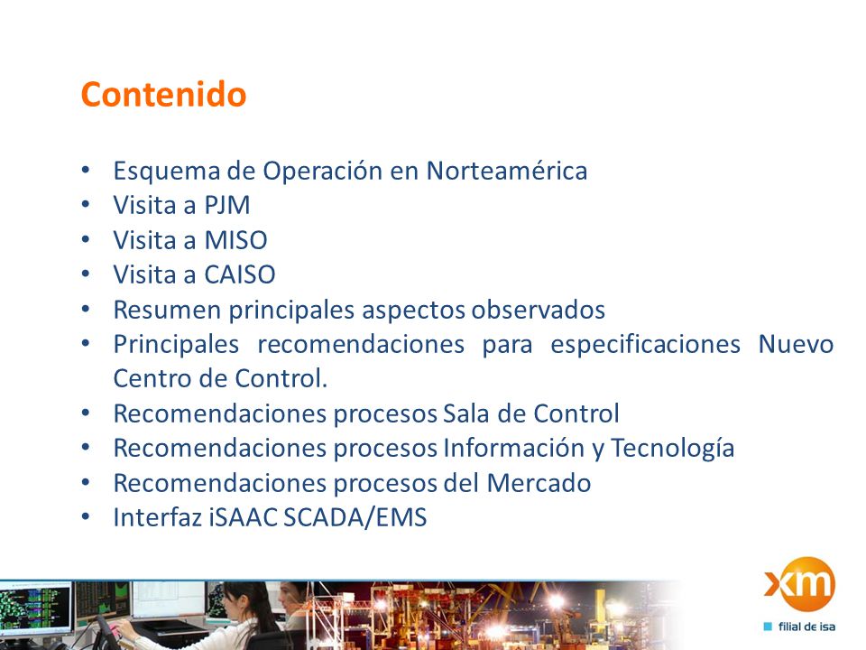 Contenido Esquema de Operación en Norteamérica Visita a PJM