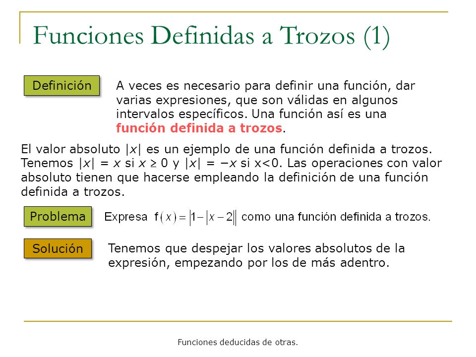 Funciones deducidas de otras.