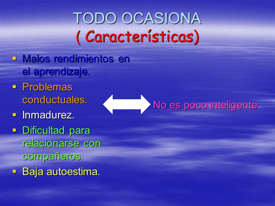 TODO OCASIONA ( Características)