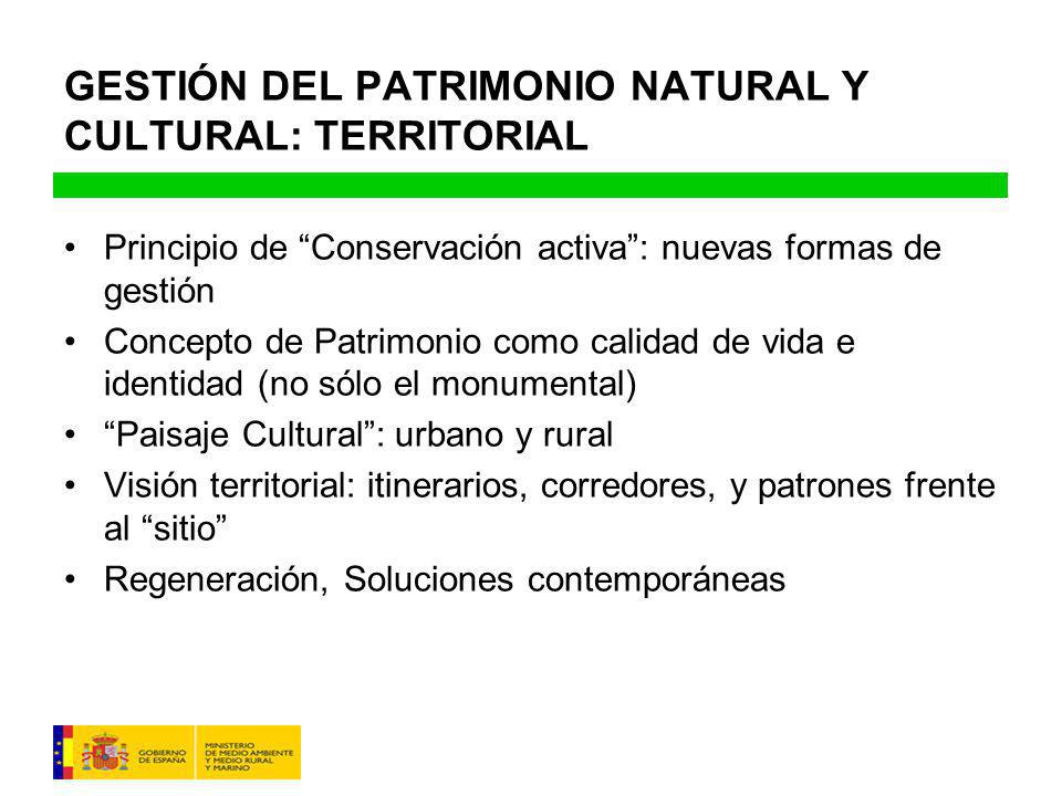 GESTIÓN DEL PATRIMONIO NATURAL Y CULTURAL: TERRITORIAL