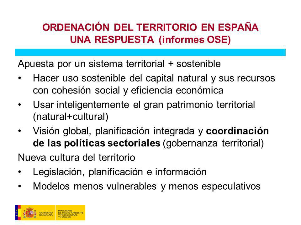 ORDENACIÓN DEL TERRITORIO EN ESPAÑA UNA RESPUESTA (informes OSE)