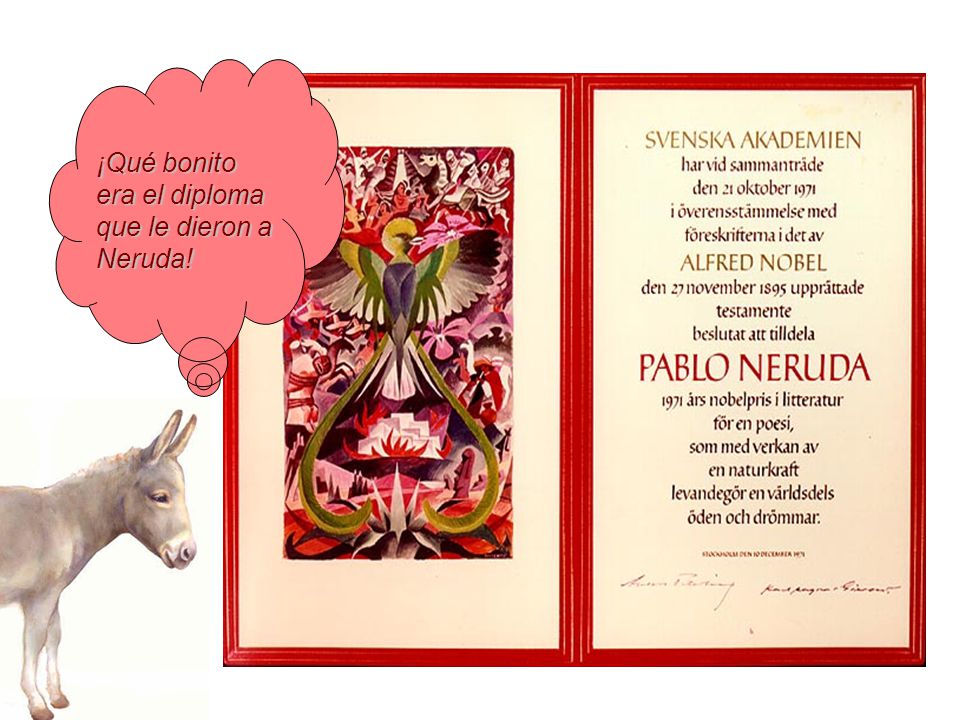 ¡Qué bonito era el diploma que le dieron a Neruda!