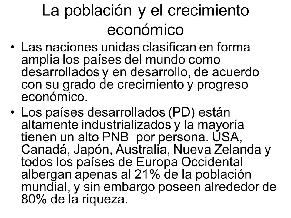 La población y el crecimiento económico