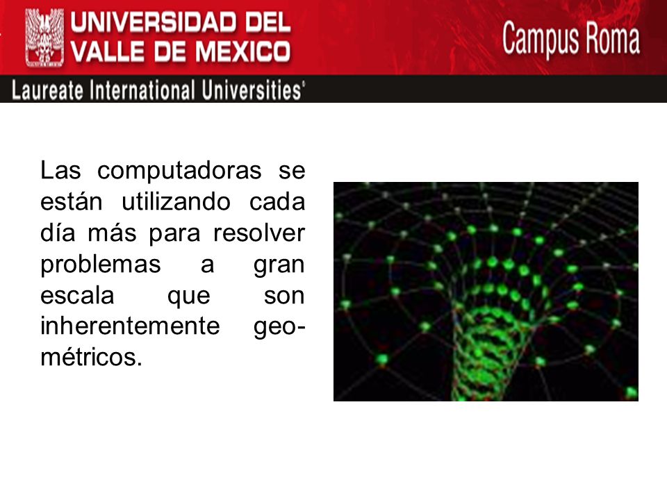 Las computadoras se están utilizando cada día más para resolver problemas a gran escala que son inherentemente geo-métricos.