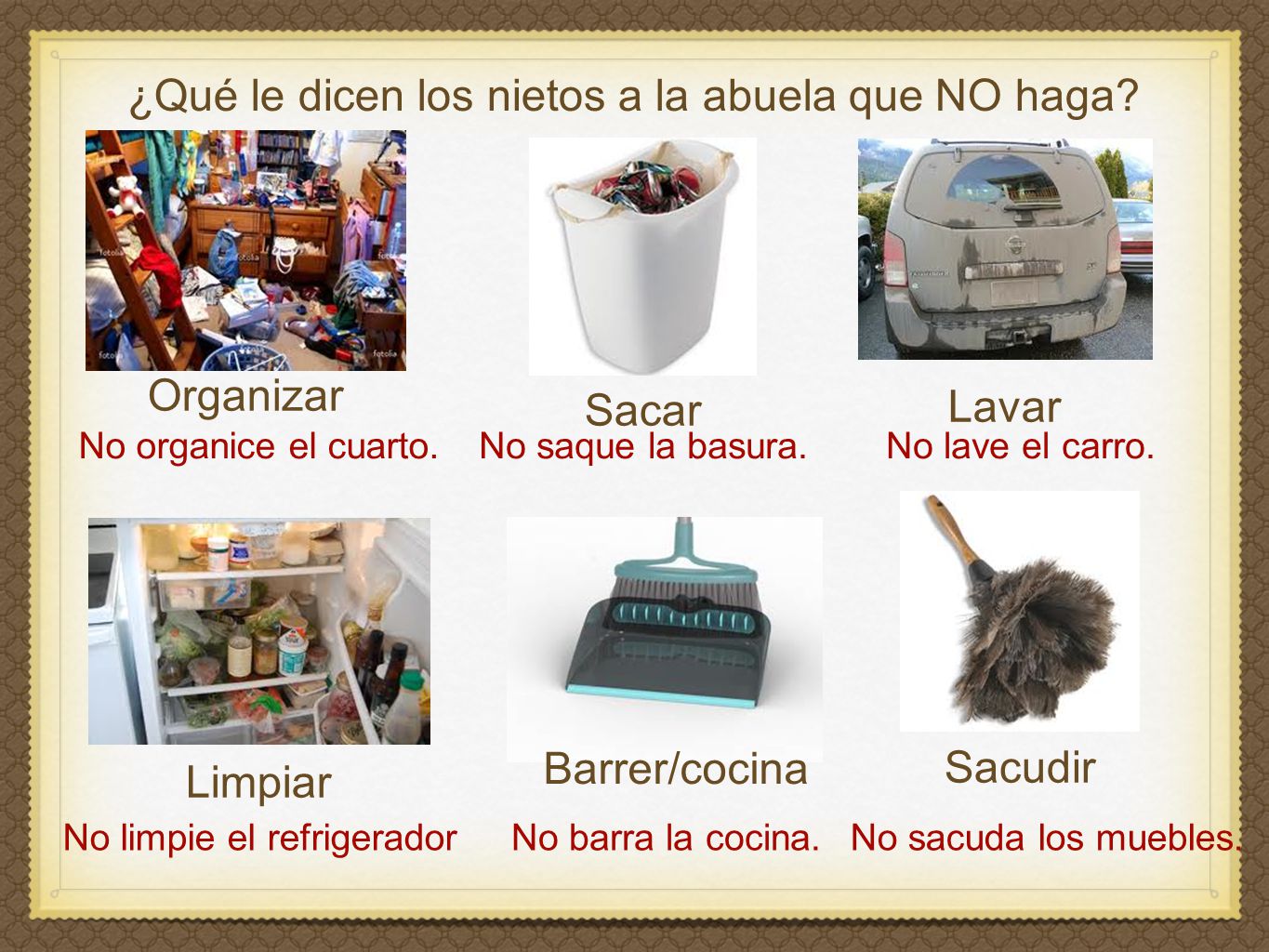 ¿Qué le dicen los nietos a la abuela que NO haga