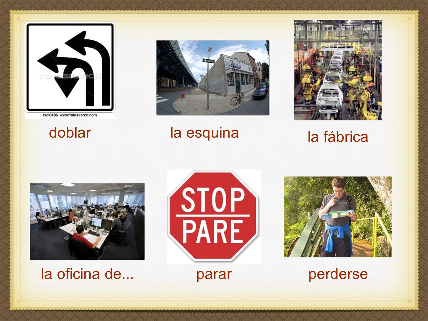 la fábrica doblar la esquina parar perderse la oficina de...