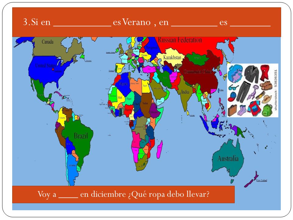 3.Si en __________ es Verano , en ________ es _______