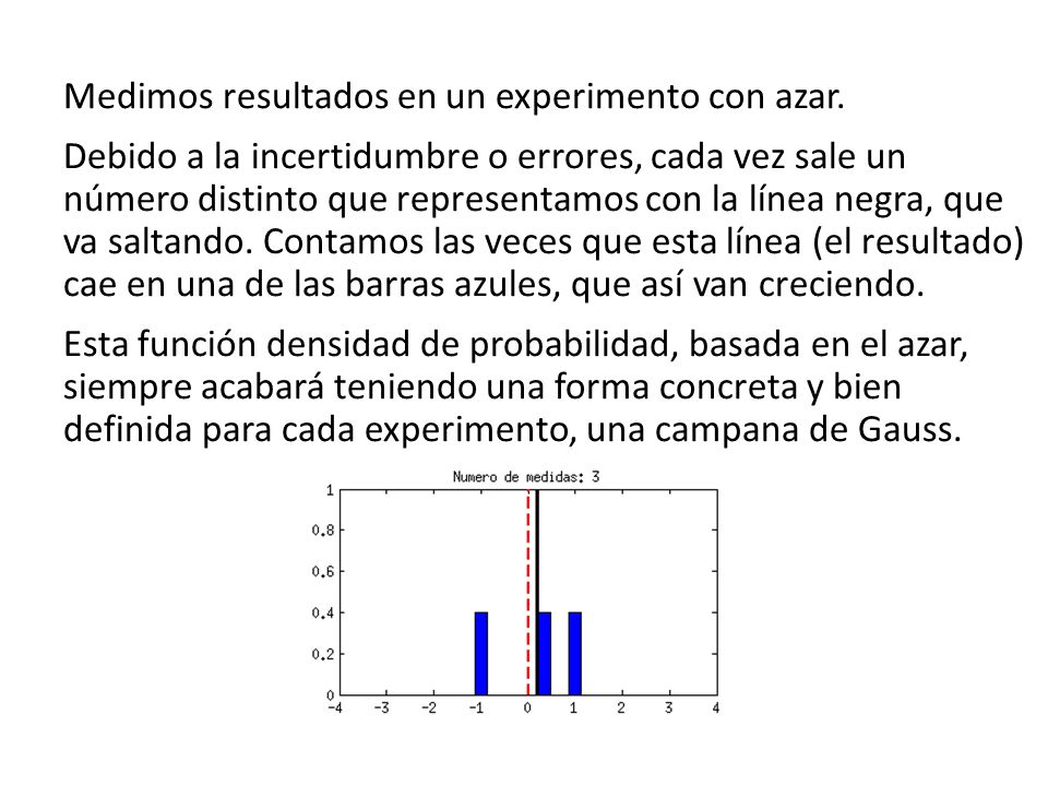 Medimos resultados en un experimento con azar.