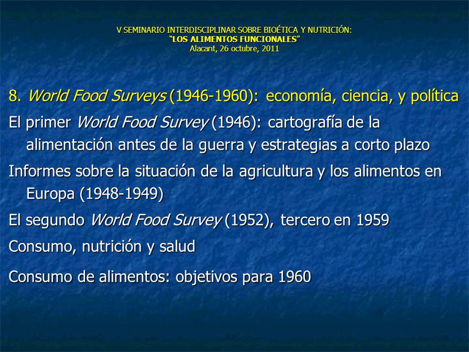 V SEMINARIO INTERDISCIPLINAR SOBRE BIOÉTICA Y NUTRICIÓN: LOS ALIMENTOS FUNCIONALES Alacant, 26 octubre, 2011