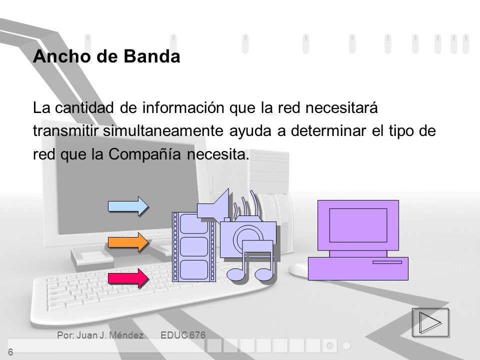 Ancho de Banda La cantidad de información que la red necesitará