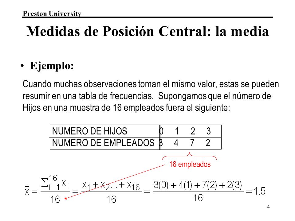 Medidas de Posición Central: la media