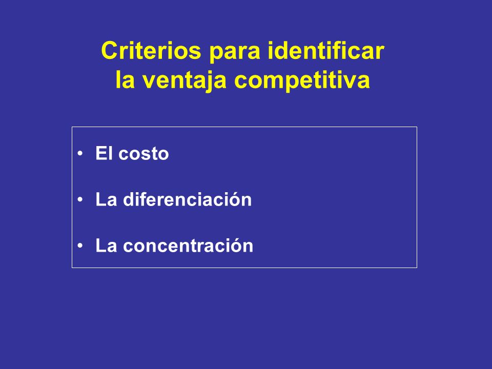 Criterios para identificar la ventaja competitiva