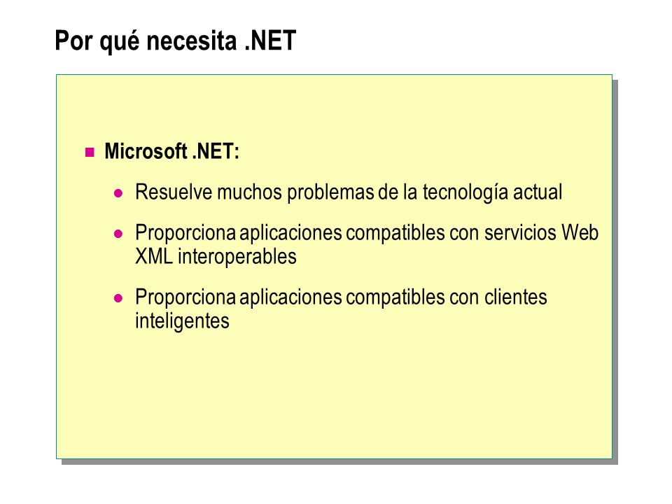 Por qué necesita .NET Microsoft .NET: