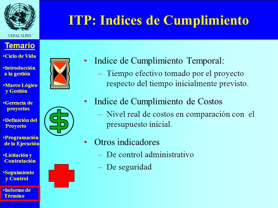ITP: Indices de Cumplimiento