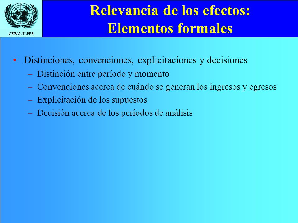 Relevancia de los efectos: Elementos formales