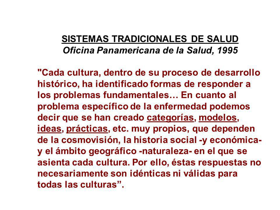 SISTEMAS TRADICIONALES DE SALUD Oficina Panamericana de la Salud, 1995