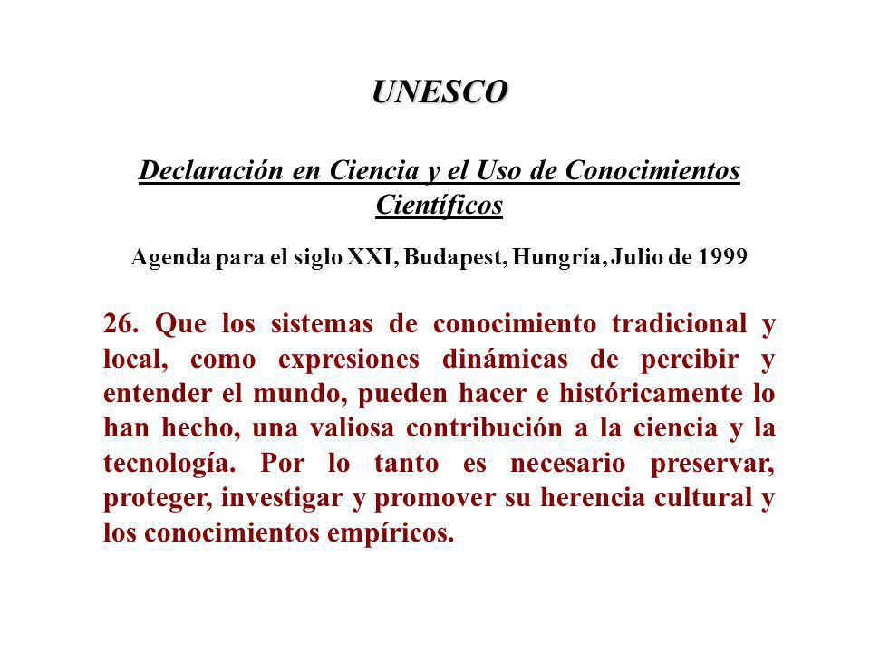 UNESCO Declaración en Ciencia y el Uso de Conocimientos Científicos