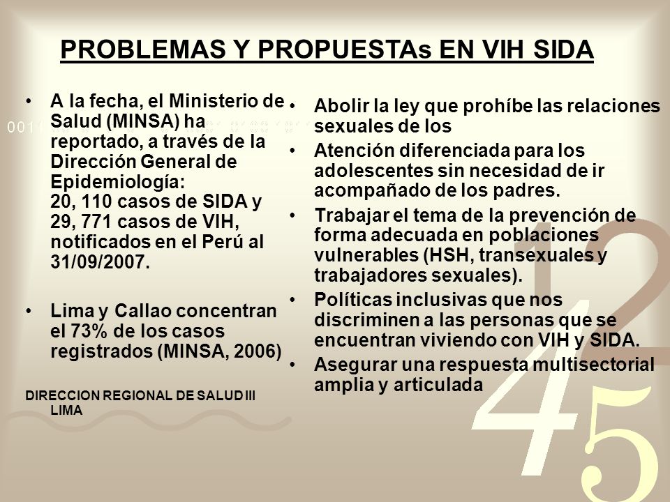 Lima y Callao concentran el 73% de los casos registrados (MINSA, 2006)
