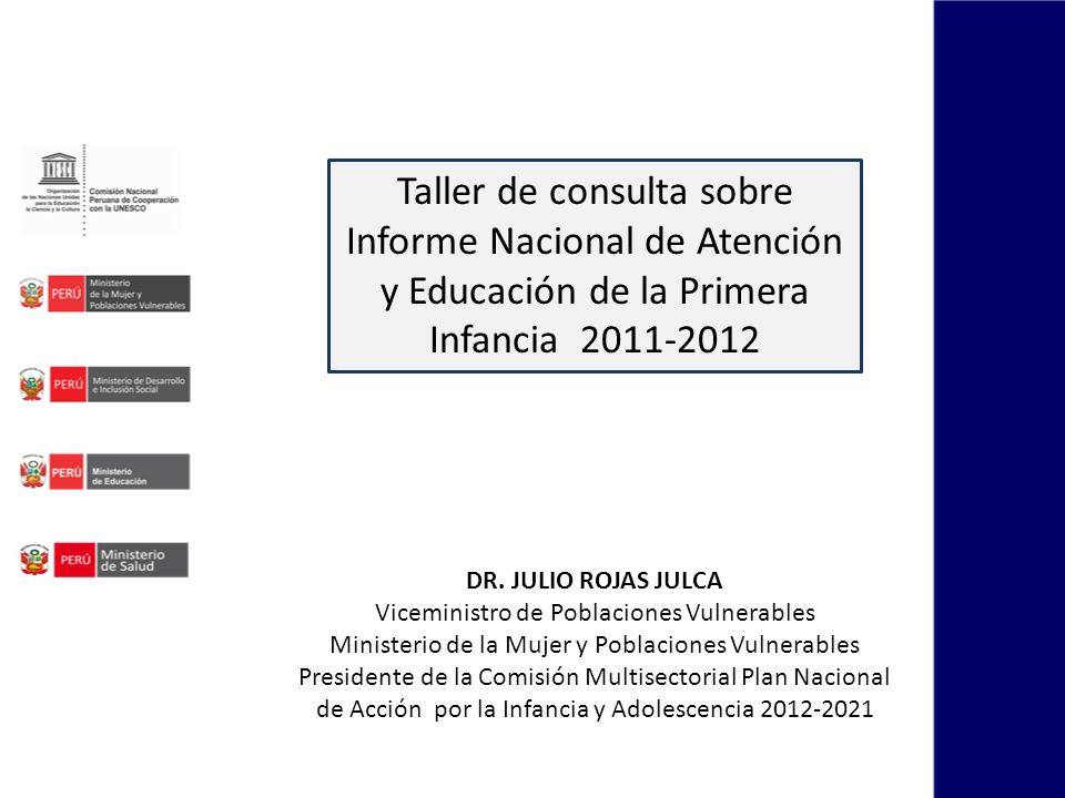 Taller de consulta sobre Informe Nacional de Atención y Educación de la Primera Infancia