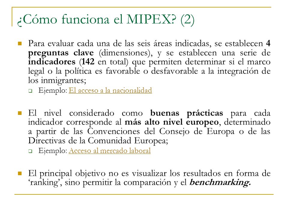 ¿Cómo funciona el MIPEX (2)