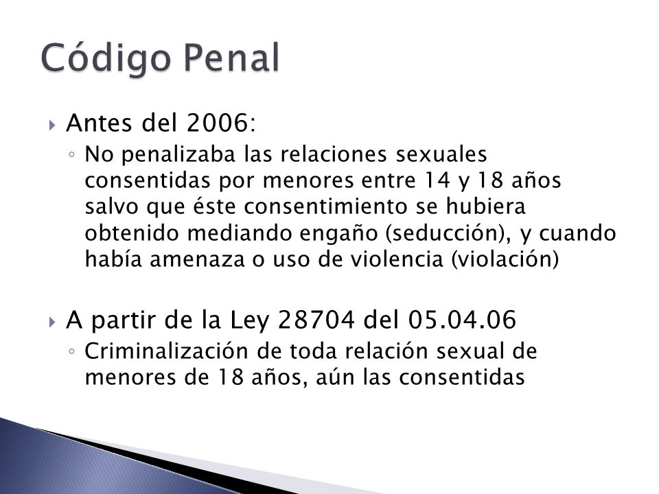 Código Penal Antes del 2006: A partir de la Ley del