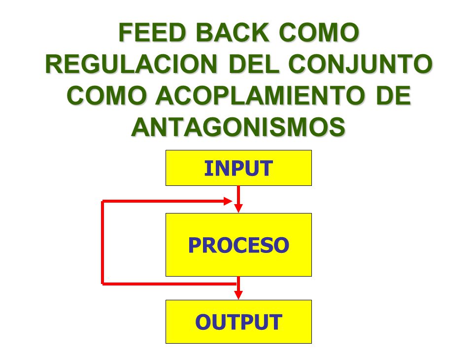 FEED BACK COMO REGULACION DEL CONJUNTO COMO ACOPLAMIENTO DE ANTAGONISMOS