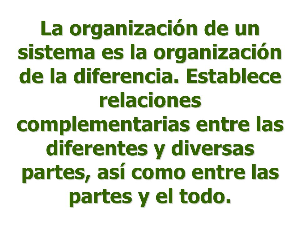 La organización de un sistema es la organización de la diferencia